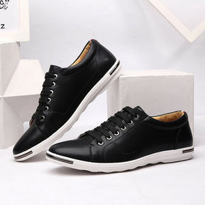Casual shoes men 2019 new hot fashion pu leather male solid shoes comfortable lace-up flats men sneakers zapatos de hombre