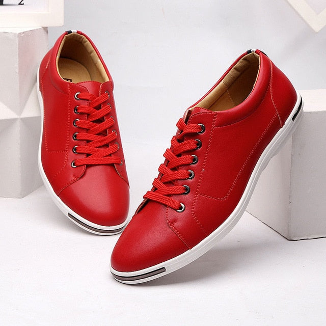 Casual shoes men 2019 new hot fashion pu leather male solid shoes comfortable lace-up flats men sneakers zapatos de hombre