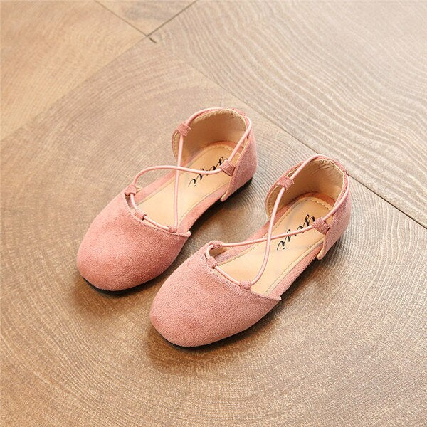 JGSHOWKITO Girls Princess Shoes Kids Flats Children Casual Flats Elegant Simple D'orsay Flats Flock Fabric Fashion Dress Shoes