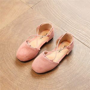 JGSHOWKITO Girls Princess Shoes Kids Flats Children Casual Flats Elegant Simple D'orsay Flats Flock Fabric Fashion Dress Shoes