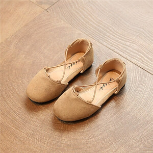 JGSHOWKITO Girls Princess Shoes Kids Flats Children Casual Flats Elegant Simple D'orsay Flats Flock Fabric Fashion Dress Shoes