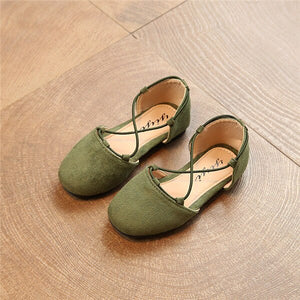 JGSHOWKITO Girls Princess Shoes Kids Flats Children Casual Flats Elegant Simple D'orsay Flats Flock Fabric Fashion Dress Shoes