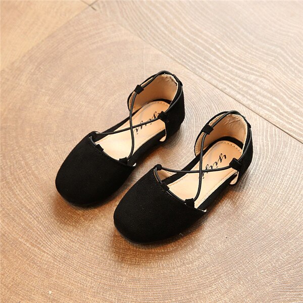 JGSHOWKITO Girls Princess Shoes Kids Flats Children Casual Flats Elegant Simple D'orsay Flats Flock Fabric Fashion Dress Shoes