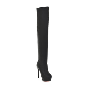 MORAZORA SIZE 33-46 new 2020 slim over the knee boots women super high heels platform shoes autumn sexy thigh high boots female