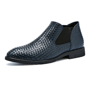 YEELOCA Spring Summer Mens Woven Single Boots Male Chelsea Boots Men Fashion  Ankle Boots Hairstylist Working Shoes Size 38-48