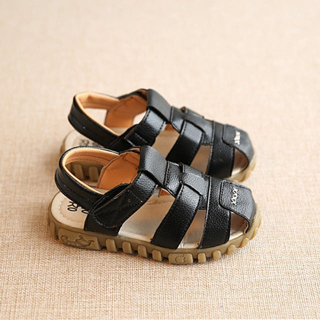 New Spring Summer Shoes Boys Soft Leather Sandals Baby Boys Summer Prewalker Soft Sole Genuine Leather Beach Sandals CSH130