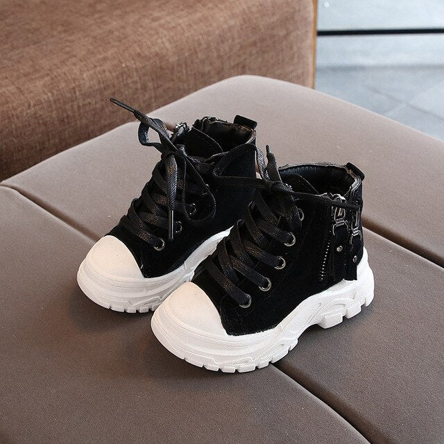 2019 Fashion Motorcycle Boots for Boys Girls Autumn Winter Side Zipper Outdoor Children Shoes Tassel Baby Toddler Sneaker C09302