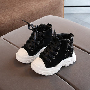 2019 Fashion Motorcycle Boots for Boys Girls Autumn Winter Side Zipper Outdoor Children Shoes Tassel Baby Toddler Sneaker C09302