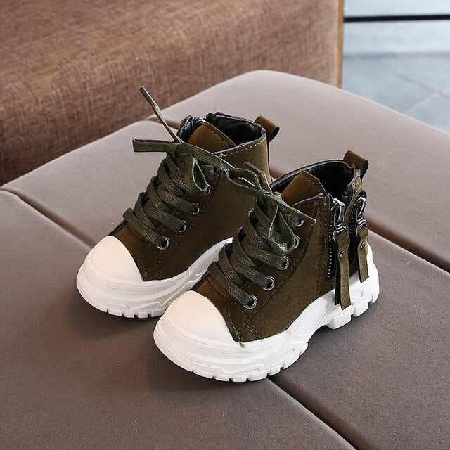 2019 Fashion Motorcycle Boots for Boys Girls Autumn Winter Side Zipper Outdoor Children Shoes Tassel Baby Toddler Sneaker C09302