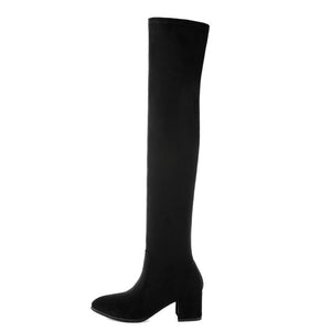 Fashion Thigh High Boots Women Winter Boots 2019 New Over Knee Boots Women Shoes Sexy High Heels Boots Red Black Boots Warm Fur