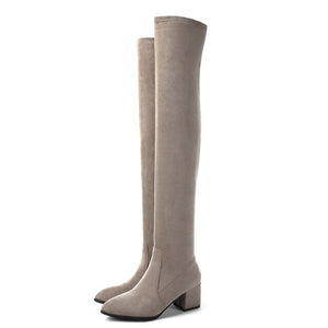 Fashion Thigh High Boots Women Winter Boots 2019 New Over Knee Boots Women Shoes Sexy High Heels Boots Red Black Boots Warm Fur