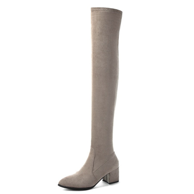 Fashion Thigh High Boots Women Winter Boots 2019 New Over Knee Boots Women Shoes Sexy High Heels Boots Red Black Boots Warm Fur