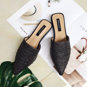 Casual Women Shoes 2019 Fashion Women Cane Mules Women Flat Slippers Spring Outside Basic Women Slides Summer Shoes7563