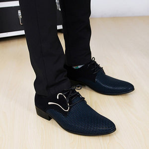 Men's Dress Shoes Fashion Brogue Wedding Shoes Casual Oxfords Man Big Size Europe Derby Trend Footwear Shine Low-cut Work Shoes