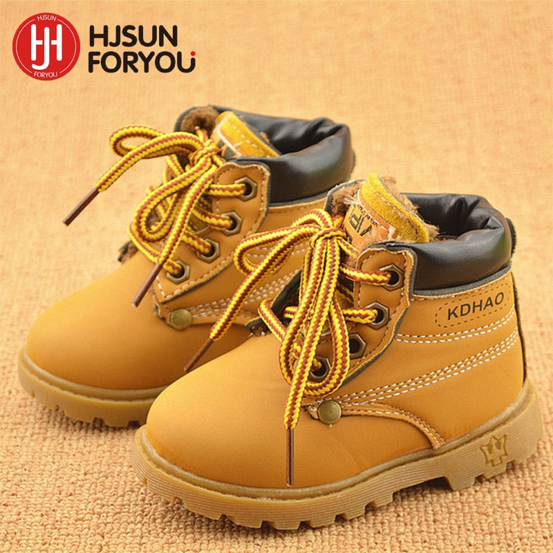 2020 Winter Children's boots Girls Boys Plush Martin Boots Casual Warm Ankle Shoes Kids Fashion Sneakers Baby Snow Boots