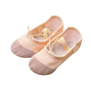 Fashion Professional Ballerina Ballet Dance Shoes Canvas flats Soft Split Cow Leather Latin Dance Training Shoes Girls Toe