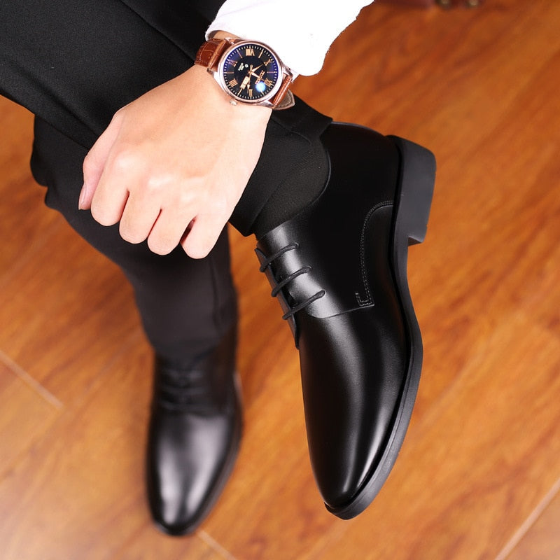 Mazefeng Designer Formal Oxford Shoes for Men Wedding Shoes Leather Italy Pointed Toe Mens Dress Shoes Sapato Oxford Masculino