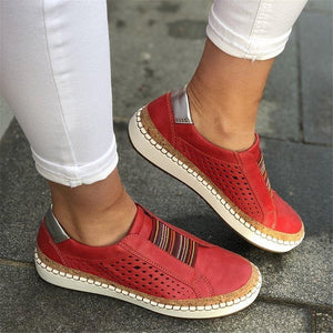 Adisputent Leather Loafers Casual Shoes Women Slip-On Sneaker Comfortable Loafers Women Flats Tenis Feminino Zapatos De Mujer