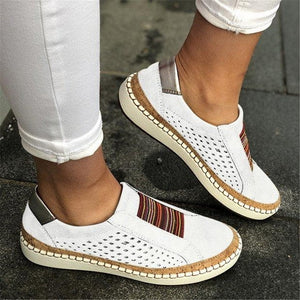 Adisputent Leather Loafers Casual Shoes Women Slip-On Sneaker Comfortable Loafers Women Flats Tenis Feminino Zapatos De Mujer