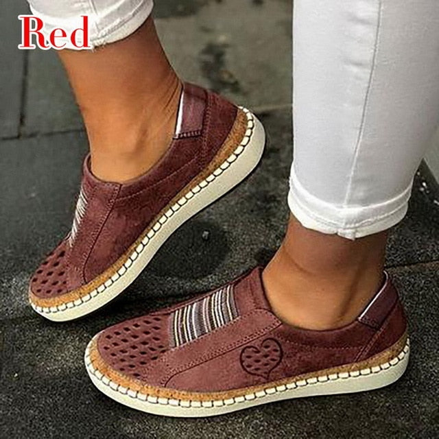 Adisputent Leather Loafers Casual Shoes Women Slip-On Sneaker Comfortable Loafers Women Flats Tenis Feminino Zapatos De Mujer