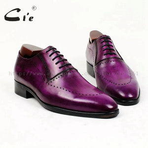 cie round toe oxford patina purple narrow shoe last 100%genuine calf leather breathable bespoke men shoe handmade flat shoeox399
