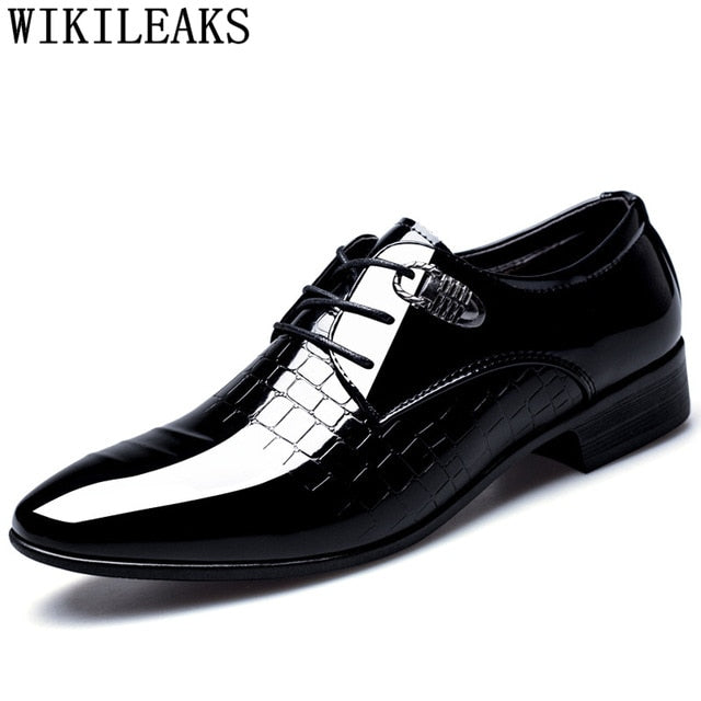 Black Designer Formal Oxford Shoes For Men Wedding Shoes Leather Italy Pointed Toe Mens Dress Shoes 2020 Sapato Oxford Masculino