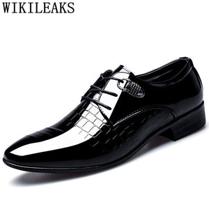 Black Designer Formal Oxford Shoes For Men Wedding Shoes Leather Italy Pointed Toe Mens Dress Shoes 2020 Sapato Oxford Masculino