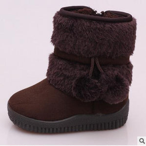 Girls Snow Boots New Fashion Comfortable Thick Warm Kids Boots Lobbing Ball Thick Children Winter Cute Boys Boots Princess Shoes