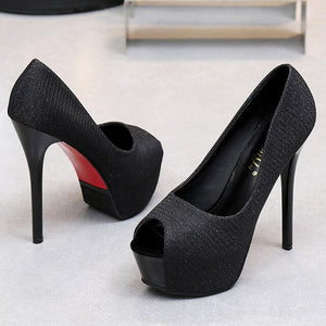 Sexy High Heels Party Pumps Women Shoes High Heel Platform Wedding Shoes Bride Pumps Peep Toe Stiletto Heels tacones mujer