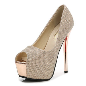 Sexy High Heels Party Pumps Women Shoes High Heel Platform Wedding Shoes Bride Pumps Peep Toe Stiletto Heels tacones mujer