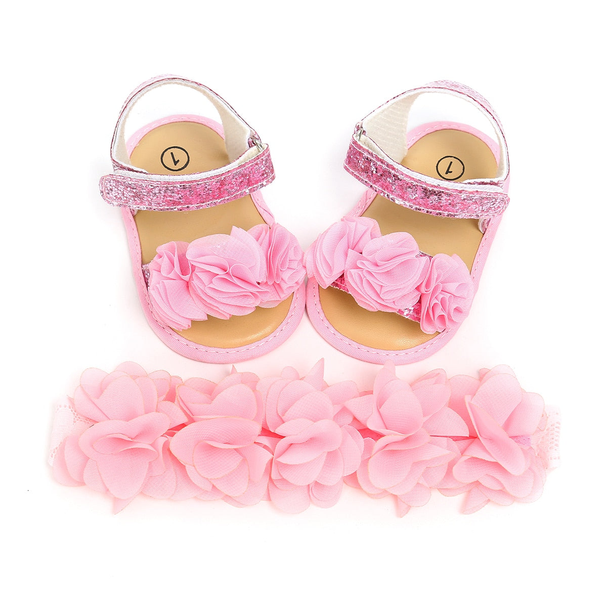 infant newborn baby girl sandals cute flower appliques girl sandal clogs shoes zapatos bebe with headband
