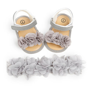 infant newborn baby girl sandals cute flower appliques girl sandal clogs shoes zapatos bebe with headband
