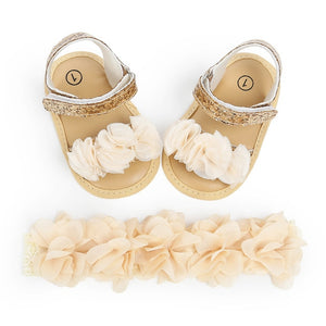 infant newborn baby girl sandals cute flower appliques girl sandal clogs shoes zapatos bebe with headband