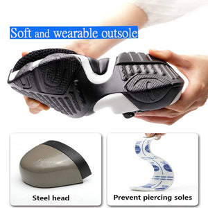 2019New men Steel Toe Work Safety Shoes Lightweight Breathable Reflective Casual Sneaker Prevent piercing Women Protective boots