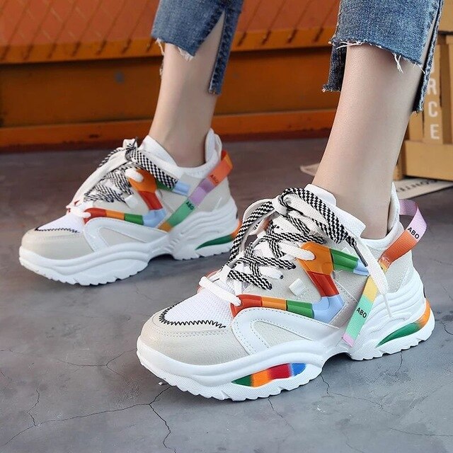 Women Sneakers Thick Sole Women Shoes Ladies Platform Shoes Chunky Sneakers Chaussures Femme Dad Shoes Women Vulcanize Shoes