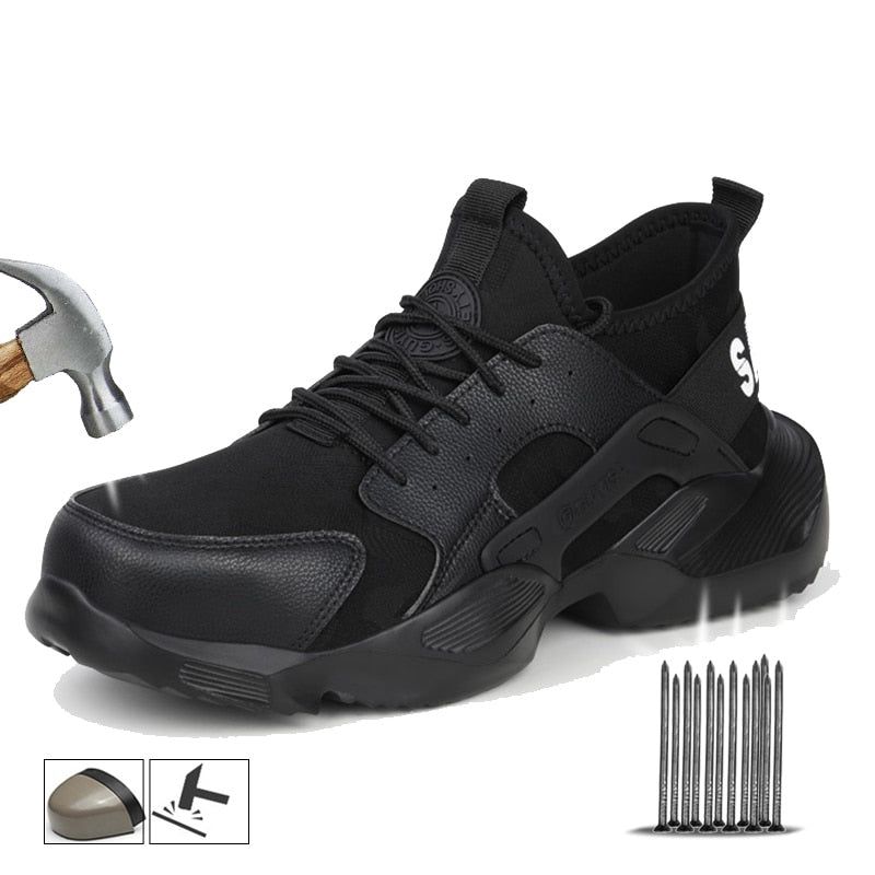 Men Safety Shoes Boots Steel Toe Puncture-Proof Work Sneakers Breathable Boots Men Shoes Indestructible Work Safety Boots