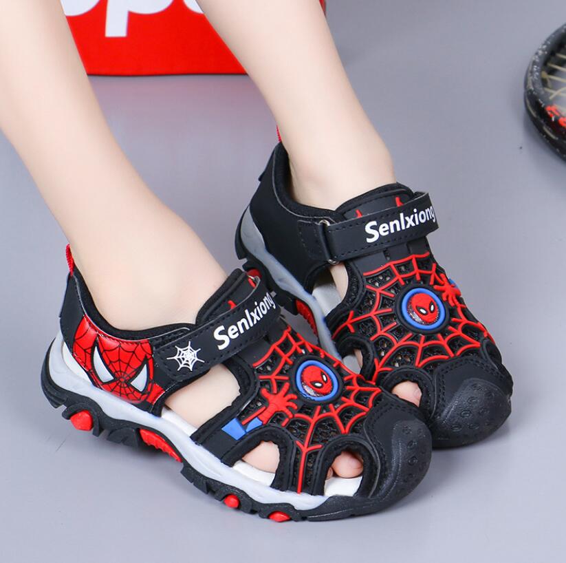 2020 summer kids shoes brand closed toe toddler boys spiderman sandals orthopedic sport pu leather baby boys beach sandals shoes
