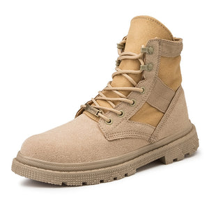 2020 Unisex High Tops Men's Military  Motorcycle  ankle boot Autumn Western Sneaker Men Chukka Tactical Male Safety work Shoes