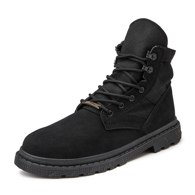 2020 Unisex High Tops Men's Military  Motorcycle  ankle boot Autumn Western Sneaker Men Chukka Tactical Male Safety work Shoes