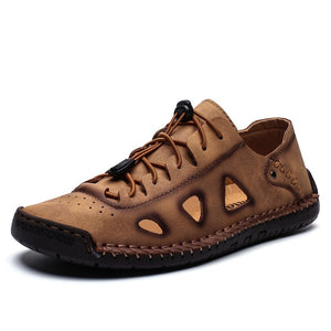 Summer Men Casual Shoes Sneakers Luxury Brand Genuine Leather Mens Loafers Moccasins Hollow Out Breathable Italian Driving Shoes