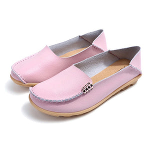 Flat Shoes Women Slip On Shoes For Women Genuine Leather Loafers Women Flats Ladies Shoes Mocassin Plus Size 44 Sapato Feminino