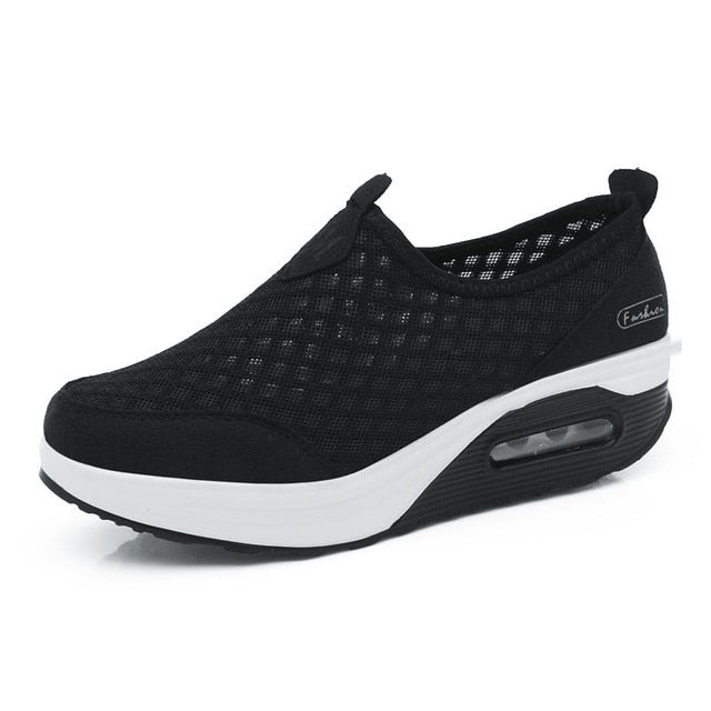 Women Casual Shoes 2019 Soft Bottom Walking Shoes Woman Air Mesh Vulcanize Shoes Summer Chunky Sneakers For Basket Femme Wedges