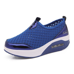 Women Casual Shoes 2019 Soft Bottom Walking Shoes Woman Air Mesh Vulcanize Shoes Summer Chunky Sneakers For Basket Femme Wedges