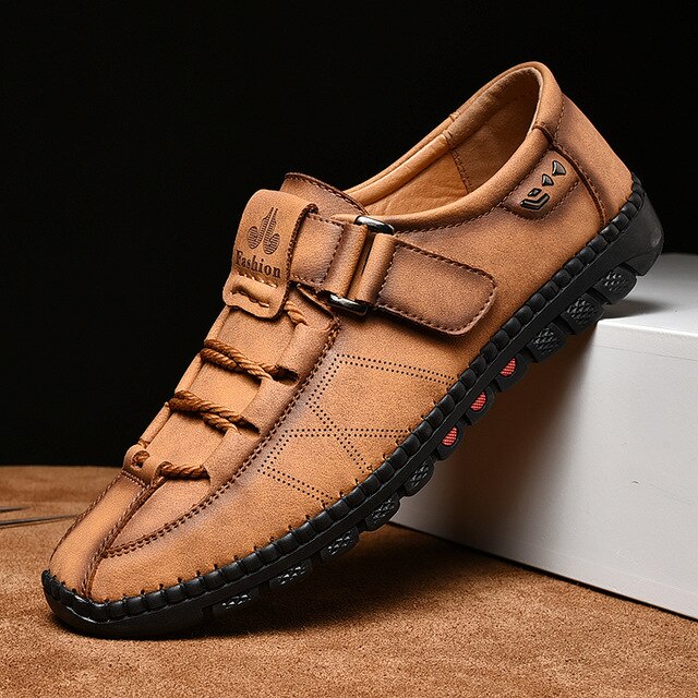 Handmade Men Casual Shoes Fashion Sneakers Genuine Leather Mens Loafers Moccasins Breathable Slip on Boat Shoes Adult Footwear