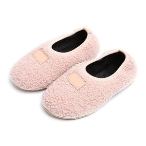 Kids Fluff Warm Shoes Boys Girls Indoor Non-slip Floor Peas Loafers Shoes Children's Flats