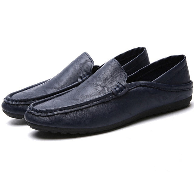 Leather Men Casual Shoes Luxury Brand Mens Loafers Moccasins Breathable Slip on Black Driving Shoes Plus Size tenis masculino