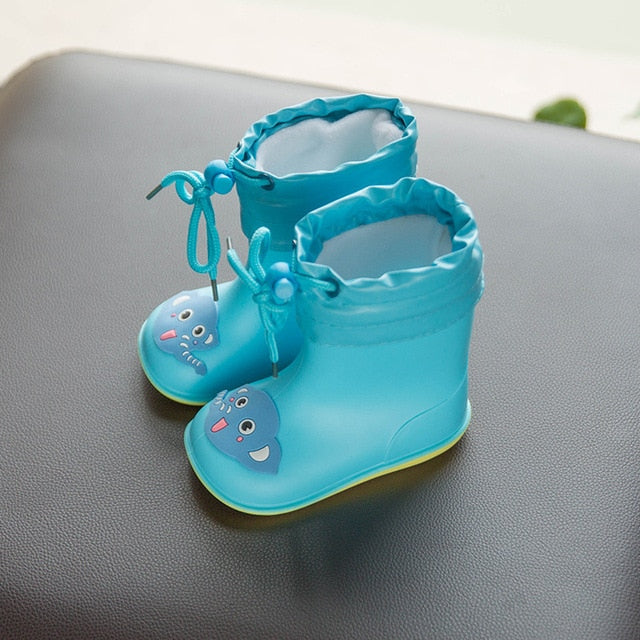 New Kid Rain shoes Children boot Ankle PVC Rubber Boy Baby Cartoon Water shoe Toddler raincoat Girl Waterproof Rain boots spring