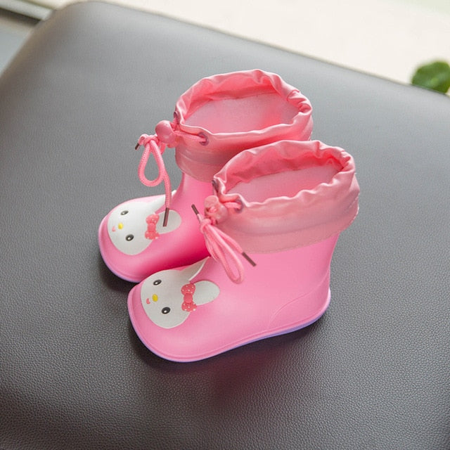 New Kid Rain shoes Children boot Ankle PVC Rubber Boy Baby Cartoon Water shoe Toddler raincoat Girl Waterproof Rain boots spring