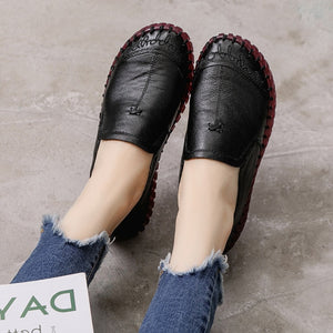 2020 Fashion Women Shoes Genuine Leather Loafers Women Casual Shoes Soft Comfortable Shoes Women Flats I012