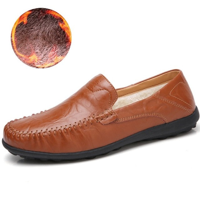 Genuine Leather Men Casual Shoes Luxury Brand 2020 Mens Loafers Moccasins Breathable Slip on Black Driving Shoes Plus Size 37-47